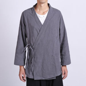 Mens Wide Leg Cotton Linen Casual Pants Special Wide Trousers for Meditation And Sitting Zen Repair Flared Long Trousers