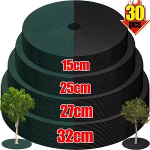 5-30ชิ้น15/25/27/32ซม. แหวนคลุมต้นไม้เหยื่อล่อปลาไฟฟ้ากลมฝาครอบต้นไม้ย่อยสลายได้ควบคุมการเจริญเติบโตของที่คลุมพืชรากพืชแผ่นรองสำหรับป้องกัน