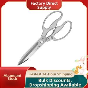 New Long Kitchen Shears Stainless Steel Bone Cutting For BBQ Fish Meat
