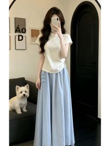 NIUVIES | Chinese Style Summer Long Dress Outfit