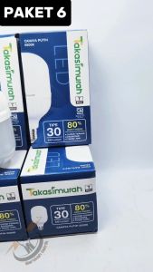 Bola Lampu LED 30 Watt Murah Paket 6PCS TAKASIMURAH: Cahaya Putih Super Terang