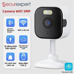 Camera An Ninh Trong Nhà 5MP Với Tầm Nhìn Ban Đêm Màu Sắc & Phát Hiện Chuyển Động Người Âm Thanh Hai Chiều WiFi Băng Tần Kép 2.4G/5G Tương Thích Với Ứng Dụng O-KAM Pro