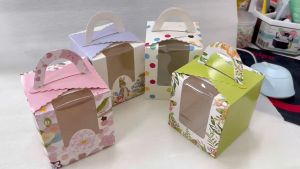 🎈🎈QQ BAG🎈🎈 กล่องคัพเค้ก ใส่เค้ก กล่องขนม หน้าต่างใส ใส่1หลุม มีหูจับหิ้วได้