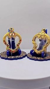 A#1067 ตลับพระ/กรอบพระไมคอนชุบทองและลงยา วงใน 3.0x3.6 ซม. เข้ารูปทรงครุฑใหญ่อาจารย์วราห์หรือพิมพ์ใกล้เคียง < ขนาดที่ใส่สวย 2.6x3.2 ซม >