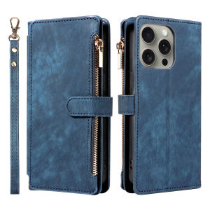 Leather Phone Case for IPhone 17ProMax 17Pro 17E 17 AIR Multifunctional Protective with Zipper Magnetic Stand and Wallet Case