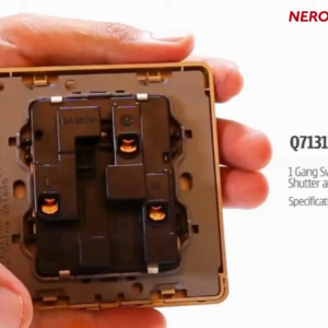 Decora Q71311VD-G 13A 250V ~ 1 Gang Swith Socket With Shutter And Neon Indicator - Gold