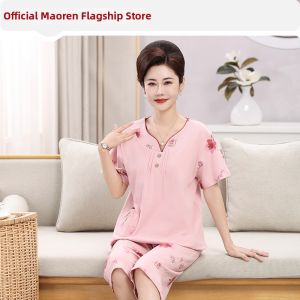 MiiOW | Pure Cotton 3/4 Length Pants Clothing Set for Mom