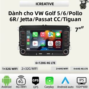 Đầu Android 2DIN Cho Xe Volkswagen Golf 5 6 Passat B6 B7 CC Polo 6R Jetta Tiguan - Hệ Thống Đa Phương Tiện Dẫn Đường Với Hỗ Trợ Carplay