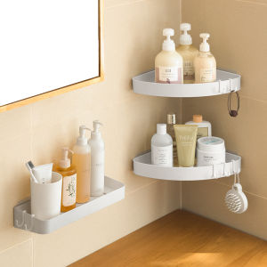 Bathroom Corner Rack Punch-Free Toilet Washstand Bathroom Tripod Fan Rack Storage Tray