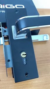 1 SET KUNCI PINTU RUMAH UKURAN KECIL 16CM HITAM DOFF MINIMALIS AIGO PREMIUM / GAGANG PINTU HITAM