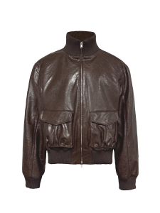 JCAESAR STUDIO | Gathered Double Zipper Leather Jacket
