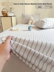Kiss Dear | Sleek Stripe Washed Cotton Bed Sheet Set