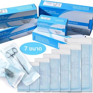 200/100/50PCS Self-Sealingฆ่าเชื้อกระเป๋า 7 ขนาดทิ้งทันตกรรมกระเป๋าเล็บเครื่องมือArt Tattooอุปกรณ์เสริม