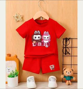 Stelan Kaos Anak Perempuan LABUBU & Usia 1-8 Tahun