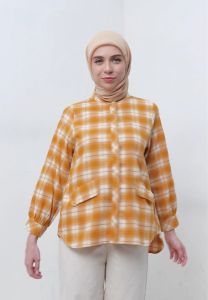 MFMW Glamia Atasan Blouse Motif Kotak