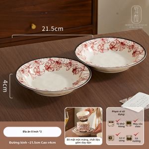 Dĩa Sứ Màu Dưới Men Thẩm Mỹ Cao