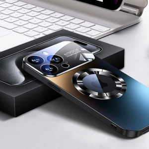 Magsafe เคสกล้องในตัวแม่เหล็กด้านสุดหรูเคสโทรศัพท์แม่เหล็กด้านกันรอยนิ้วมือสำหรับ iPhone 16 Pro Max เคสป้องกันกันกระแทกระดับทหาร
