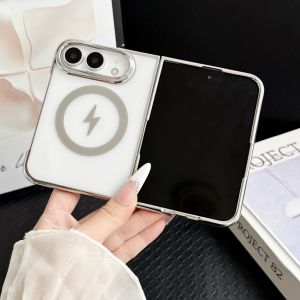 szhaiyu | Luxury Electplating Magnetic Transparent Phone Case For iPhone Duo iPhone 18 Fold With Lens Protector Shockproof Cover Fundas