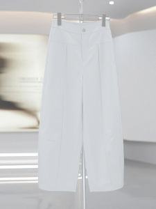 MEITESIJIAONU | White Ice Silk Casual Pants For Plus Size