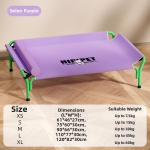 hipidog | Elevated Moisture-proof Pet Cot with Headrest and Spine Support for All Seasons