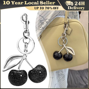 Fashion Delicious Red Cherry Keychain Summer Fruits Cherries Pendant Keyring For Women Men Jewelry Bag Accessories Gift