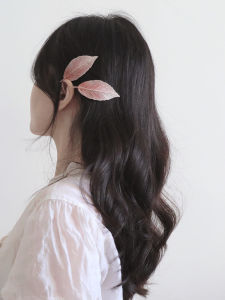 Pastoral Style Embroidered Leaf Hair Clips for Bangs and Side Compartment by Other Brands