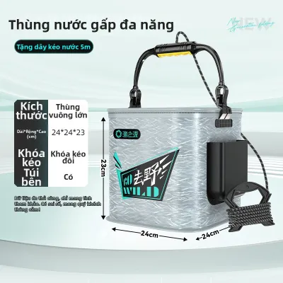 Thùng Đựng Cá Đa Năng Mới Của Fish Source Thùng Đựng Nước Cao Gấp Gọn Di Động Thùng Đựng Cá Cầm Tay Thùng Đựng Cá Ngoài Trời