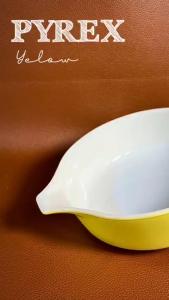 [Hiếm] PYREX USA - Yelow - 01 Thố/ Khay Bánh Thuỷ Tinh Thượng Hạng Chịu Sốc Nhiệt Vàng Hoe