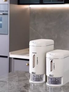 Stainless Steel Locking Rice Dispenser with Measuring Cup Moisture-Proof Food Storage Container 5KG/10KG