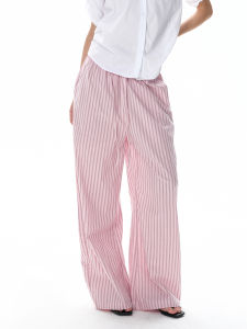 VATTY | Vertical Stripe Streetwear Vacation Style Skinny Loose Wide Leg Pants