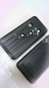 solar powerbank 4 kinds of data cable support charging led lights included