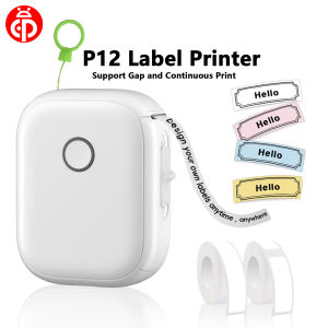 P12 Mini Portable Thermal Label Printer Auto Cut Label Printer Bluetooth Adhesive Sticker Label For Gift/Diy Creative As D110