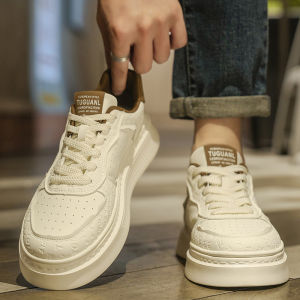 Fall Winter Mens Shoes 2025 New Style Teenager Heightening Board Shoes Sports Casual High-End Trendy White Shoes for Men