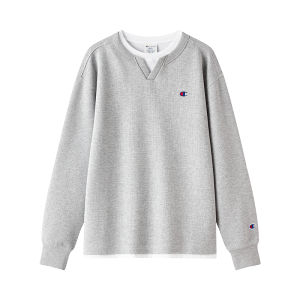 Champion | Autumn Long Sleeve T-Shirt Huafu Texture Faux Two-piece American Casual Style