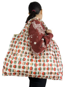 Large Capacity Portable Folding Shopping Bag Lightweight Nylon Single Shoulder Vegetable Buying Bag Waterproof Eco-Friendly Handbag