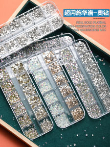 Nail Art Rhinestones DIY Transparent Colorful Mixed Flat Bottom round Diamond Popular Nail Decorations Irregular Square Diamond