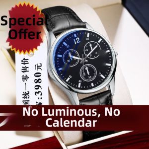 Fedylon Mens Luminous Waterproof Quartz Watch Stainless Steel Band Hollow out Automatic Student Wristwatch Business round Dial