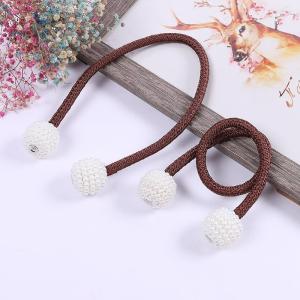 MONLEYTA | German Pair Magnetic Attraction Curtain Tie Pearl Decorative Storage Rope Bed Curtain No Drilling Required Simple Modern Style