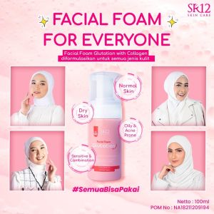 SR12 Facial Foam Glutation Sabun Collagen Pembersih Wajah Kolagen SR 12