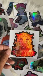 Stiker Hologram Kyojuro rengoku ukuran 7 cm