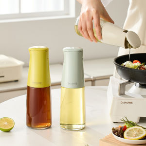 Automatic Gravity Oil Bottle Leak-Proof Glass Kitchen Condiment Dispenser for Oil Soy Sauce & Vinegar Drip-Free Teardrop Spout Easy-Pour Design Glass Storage Oil Bottles