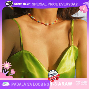 Bohemian Style Bead Flower Necklaces 2023 New Handmade Woven Colorful Beaded Bracelet Beach Holiday Little Daisy Clavicle Chain Fashion Chain Necklace Gifts