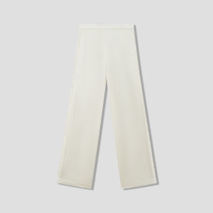 Autumn Winter Womens Textured Patchwork Satin Straight Leg Trousers