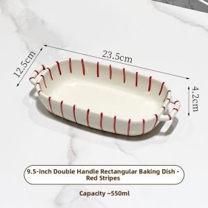 XIAOHUANGLU | Air Fryer Microwave Oven Ceramic Double Handle Bowl
