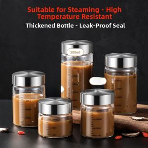 Food Grade Glass Storage Bottle for Medicinal Liquids High Borosilicate Portable Sealed Cylinder Container Kitchen Storage
