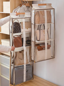 Wardrobe Bags Hanging Storage Bag behind the Door Hanging Bag Dustproof Handy Gadget Wall Hanging Decoration Type Fabric Multi-Layer Transparent Doll Organizing Rack