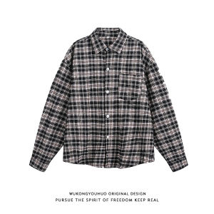 Plaid Long Sleeve Shirt Streetwear Loose Fit