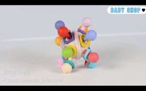 Teether Baby Rattle Manhattan Ball Newborn Baby Rattling Tooth Mainan Bayi Baby Toys Busy Toy Sensory Baby Teething Fun