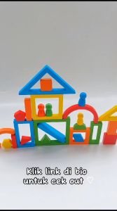 [ALONK.S] Mainan Edukasi Montessori Wooden Rainbow Geometric Shape BLOCKS Puzzle Balok Bentuk