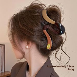 NING ZHOU | Large Wave Hair Claw Clip Full Back Hairpin Shark Clip